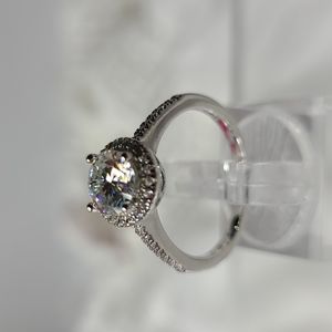 Moissanite Certified Halo Ring